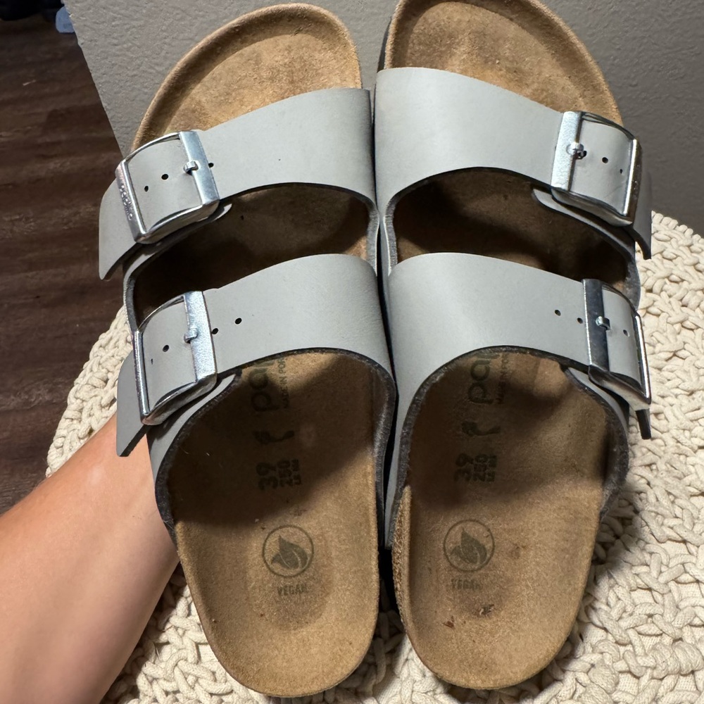 • Birkenstock • Arizona Flex Platform Sandals Birko-Flor Stone Coin EU 39 - Picture 3 of 10